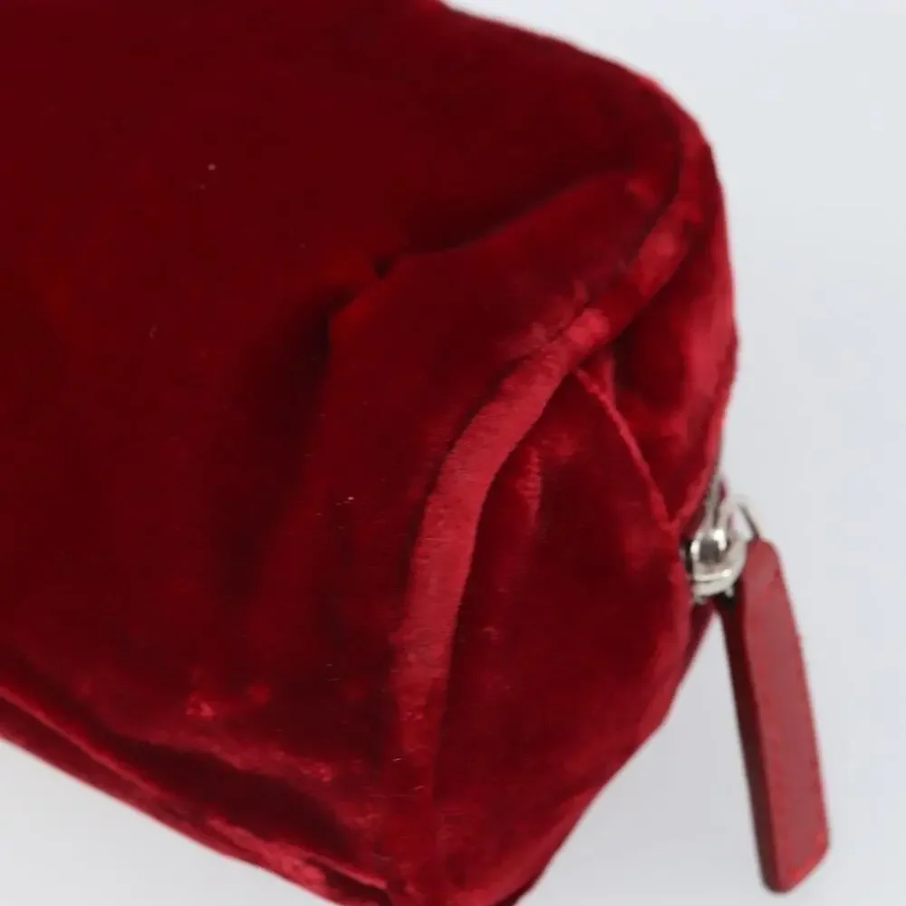 Fendi Pouch Velor Red Velour